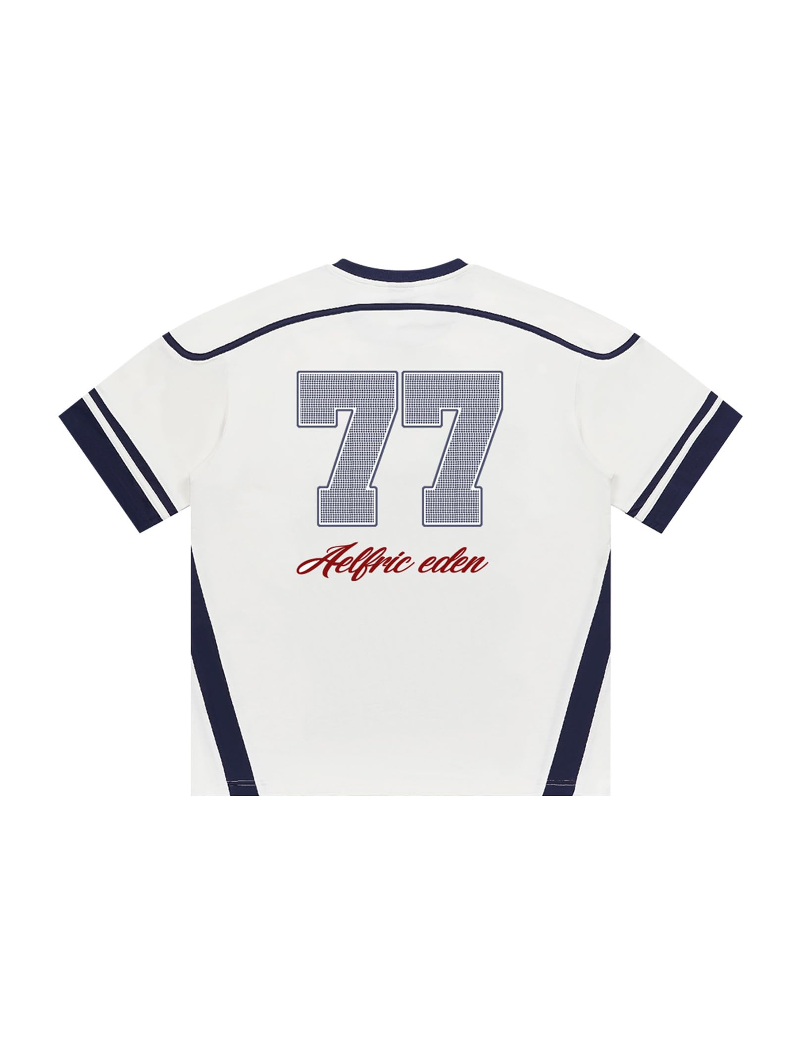 Aelfric Eden 77 Football Jersey Oversized Graphic T Shirts Short Sleeve Color Blocking Number Print Tee - Image 4