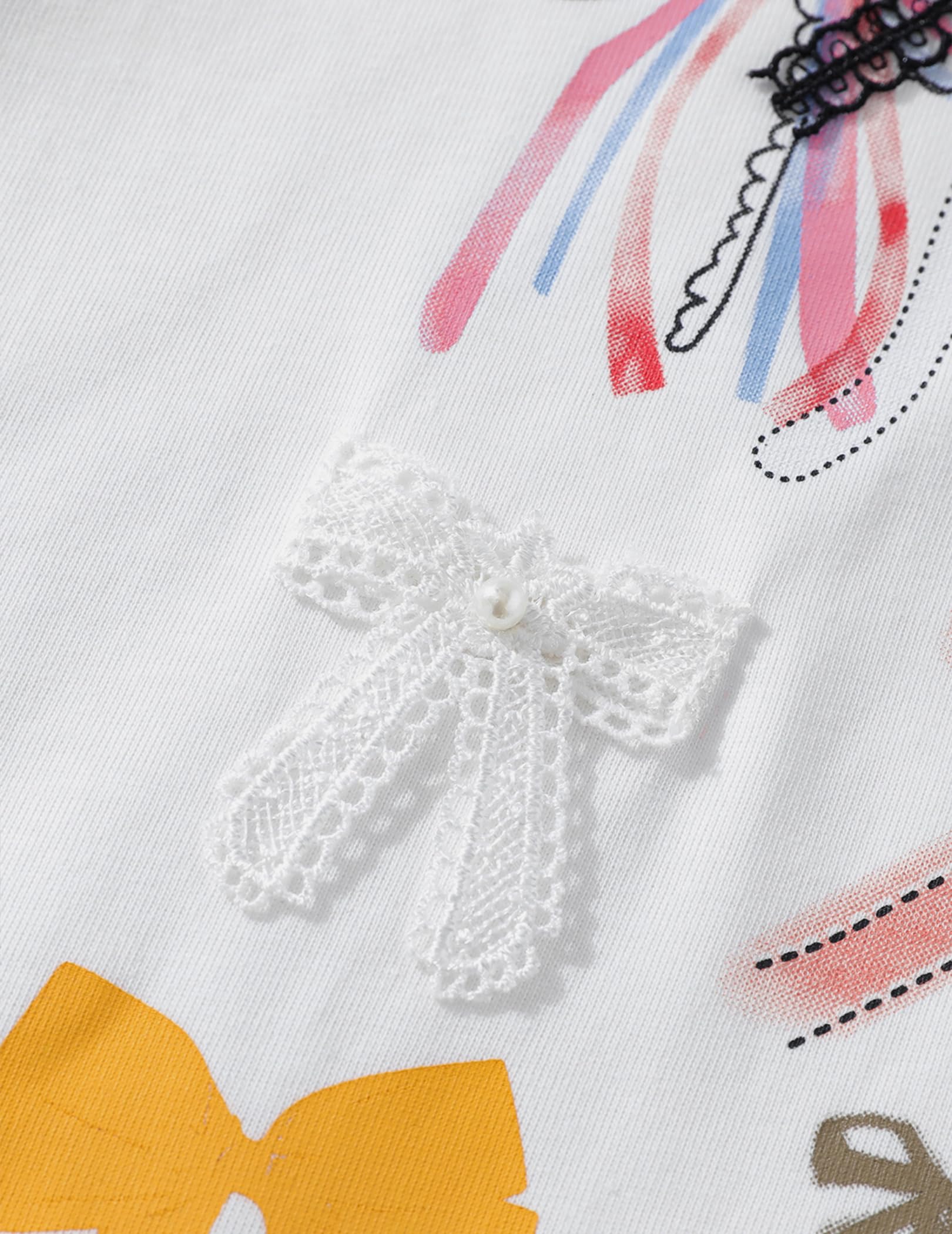 Aelfric Eden Bow Shirt for Women Oversized Graphic Tees Y2K Cute Print Short Sleeve T-Shirt Casual Summer Cotton Top - Image 5