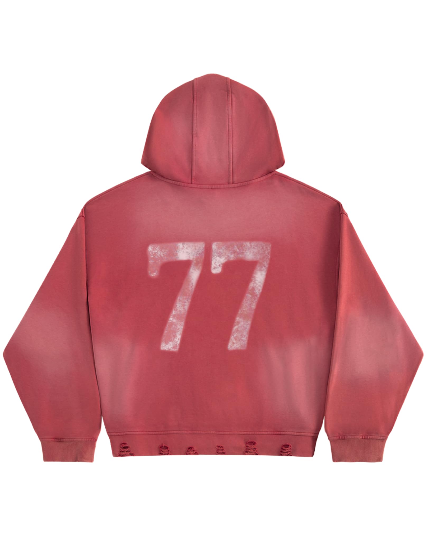 Aelfric Eden Boxy Rhinestone 77 Graphic Hoodie Vintage Distressed Pullover Unisex Streetwear with Pockets - Image 4