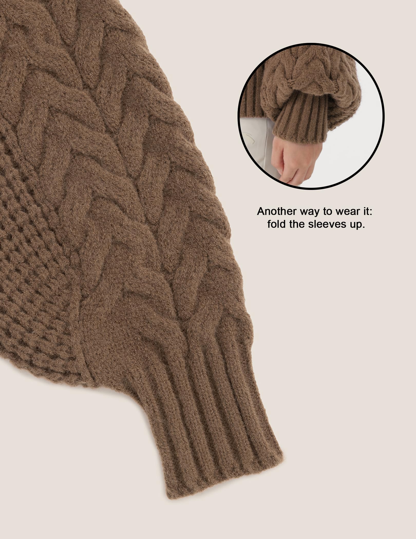 Aelfric Eden Chunky Cardigan Sweaters for Women Oversized Cable Knit Open Front Cardigans Long Sleeve Crewneck Trendy Outfits - Image 3