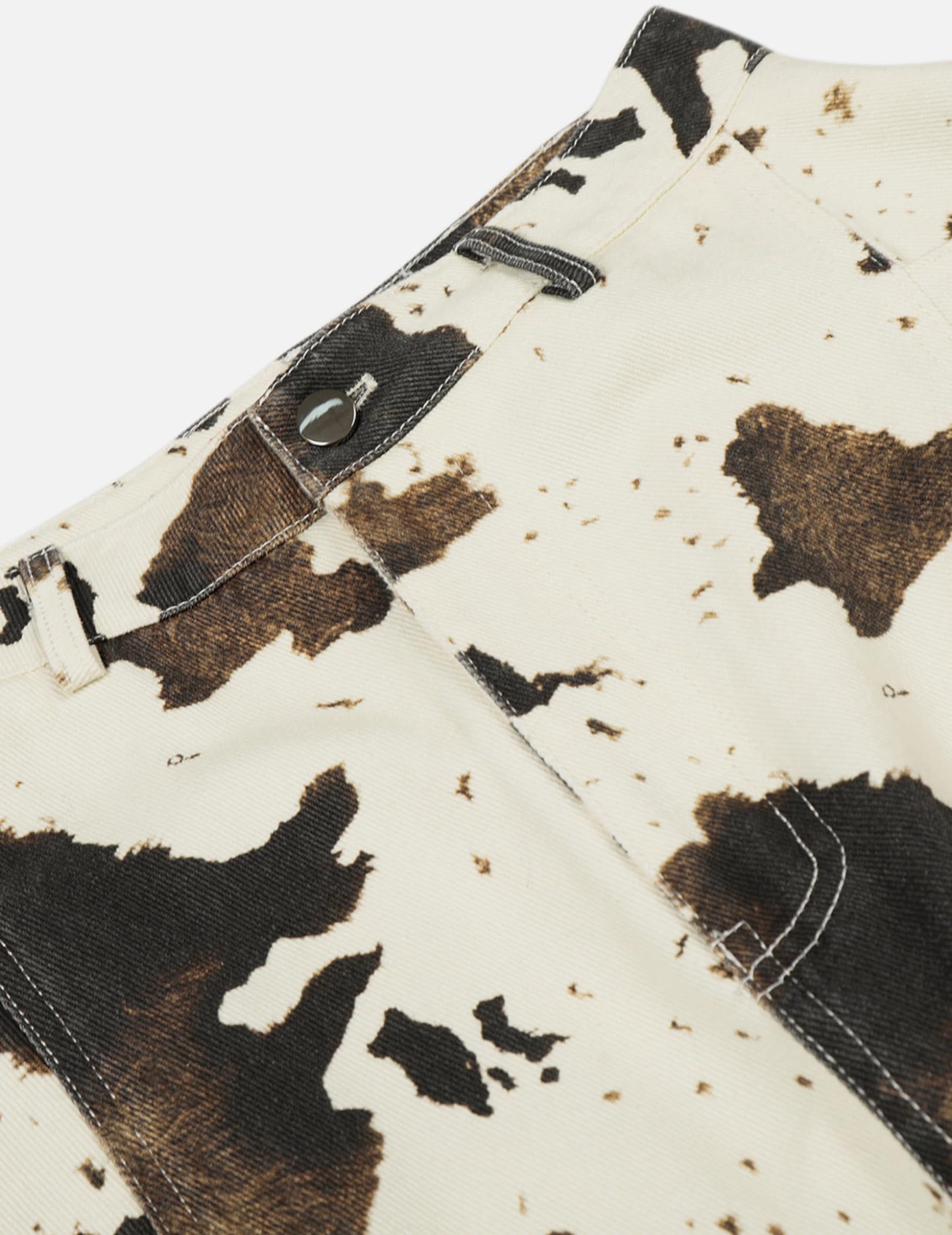 Aelfric Eden Cow Pattern Baggy Jeans Wide Leg Barrel Pants for Women and Men Y2K Vintage Streetwear Denim Trousers - Image 3