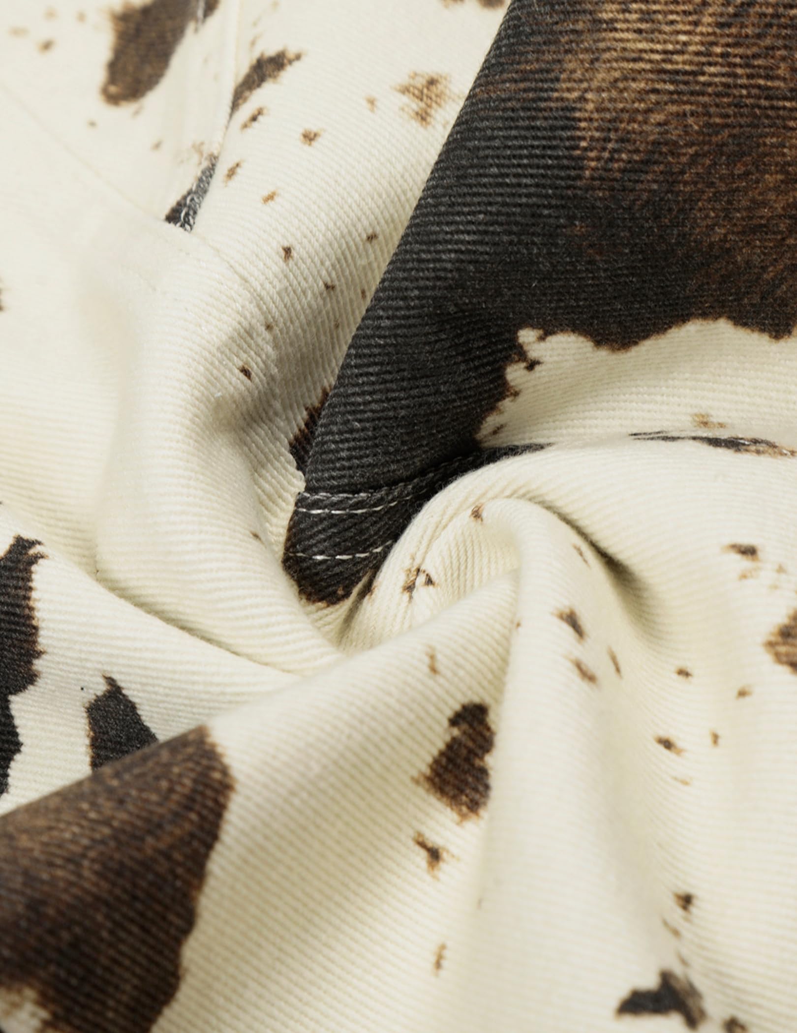 Aelfric Eden Cow Pattern Baggy Jeans Wide Leg Barrel Pants for Women and Men Y2K Vintage Streetwear Denim Trousers - Image 4