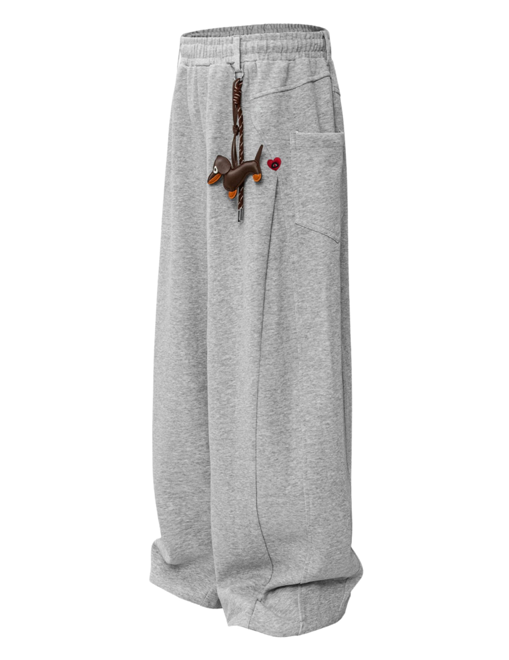 Aelfric Eden Dachshund Keychain Baggy Sweatpants Wide Leg Barrel Pants Loose Casual Elastic Waist Trouser Unisex - Image 6