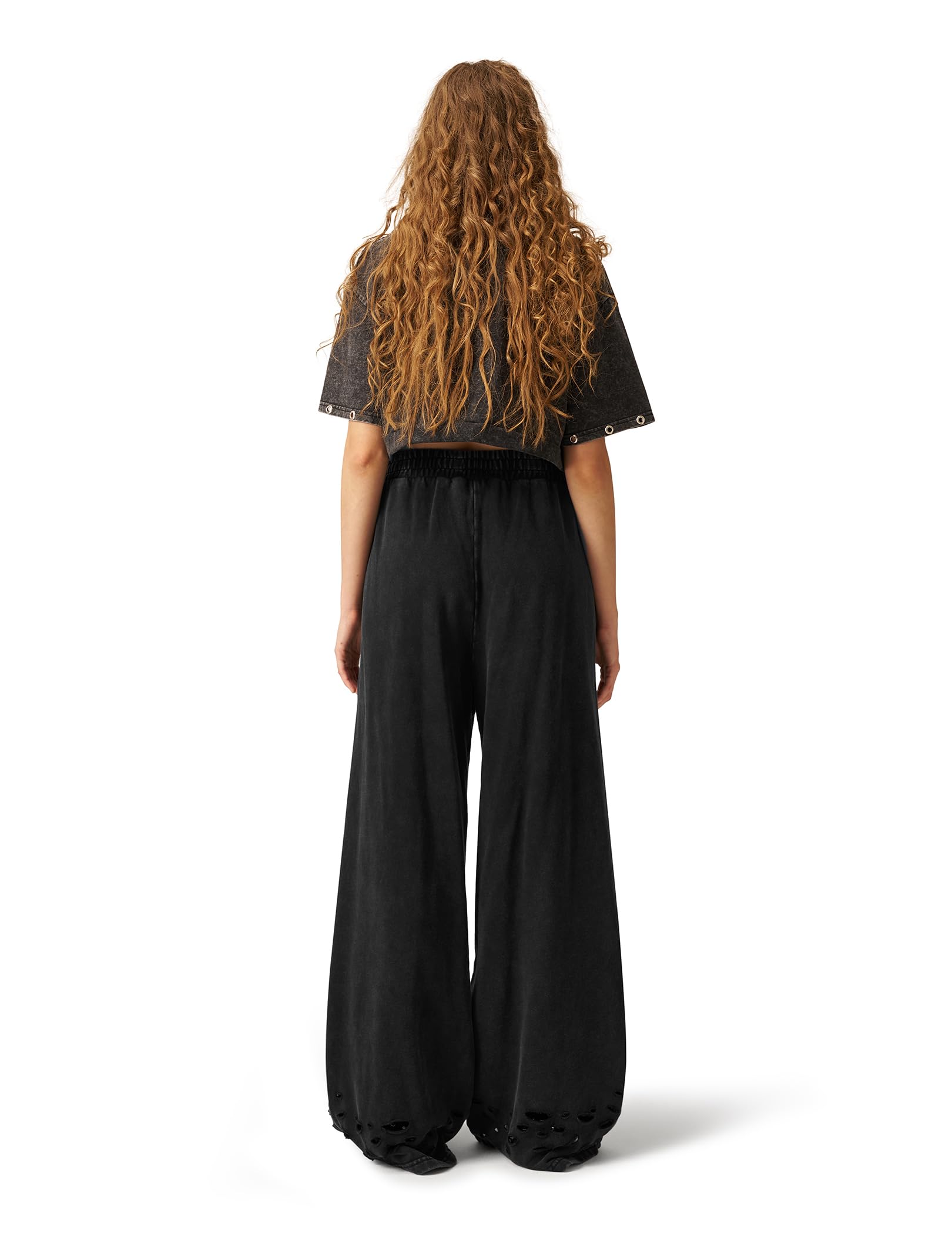 Aelfric Eden Distressed Baggy Sweatpants Streetwear Barrel Pants Loose Wide Leg Elastic Drawstring Trousers Unisex - Image 4