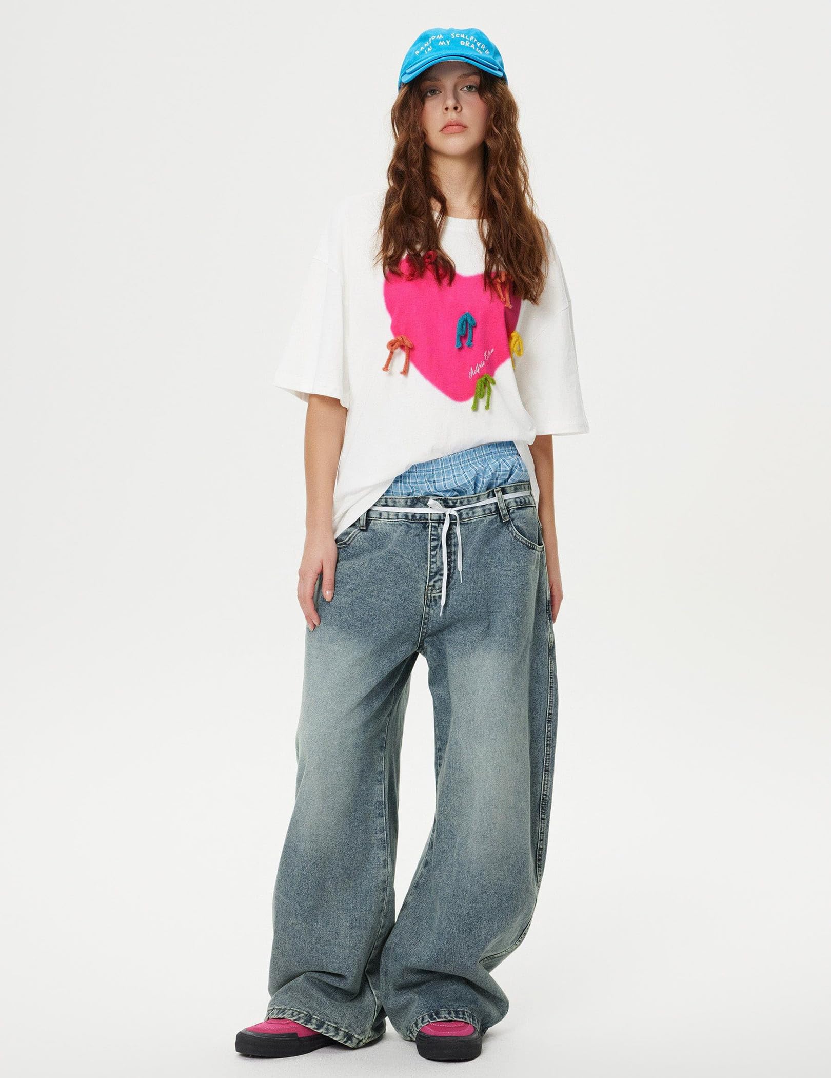 Aelfric Eden Double Waist Loose Sagging Jeans Baggy Denim Pants High Waist Stretchy Straight Wide Leg Jeans - Image 5