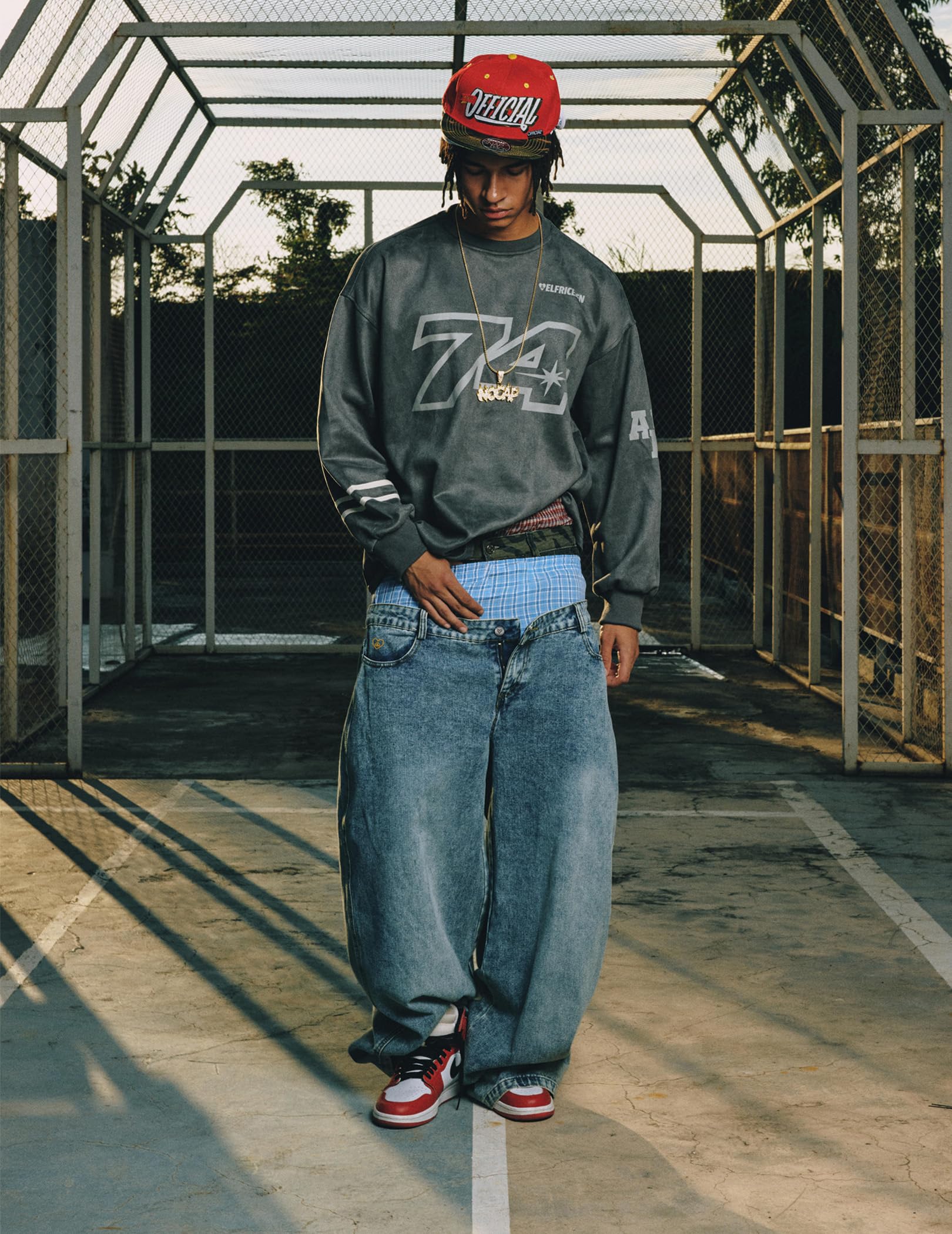 Aelfric Eden Double Waist Loose Sagging Jeans Baggy Denim Pants High Waist Stretchy Straight Wide Leg Jeans - Image 7