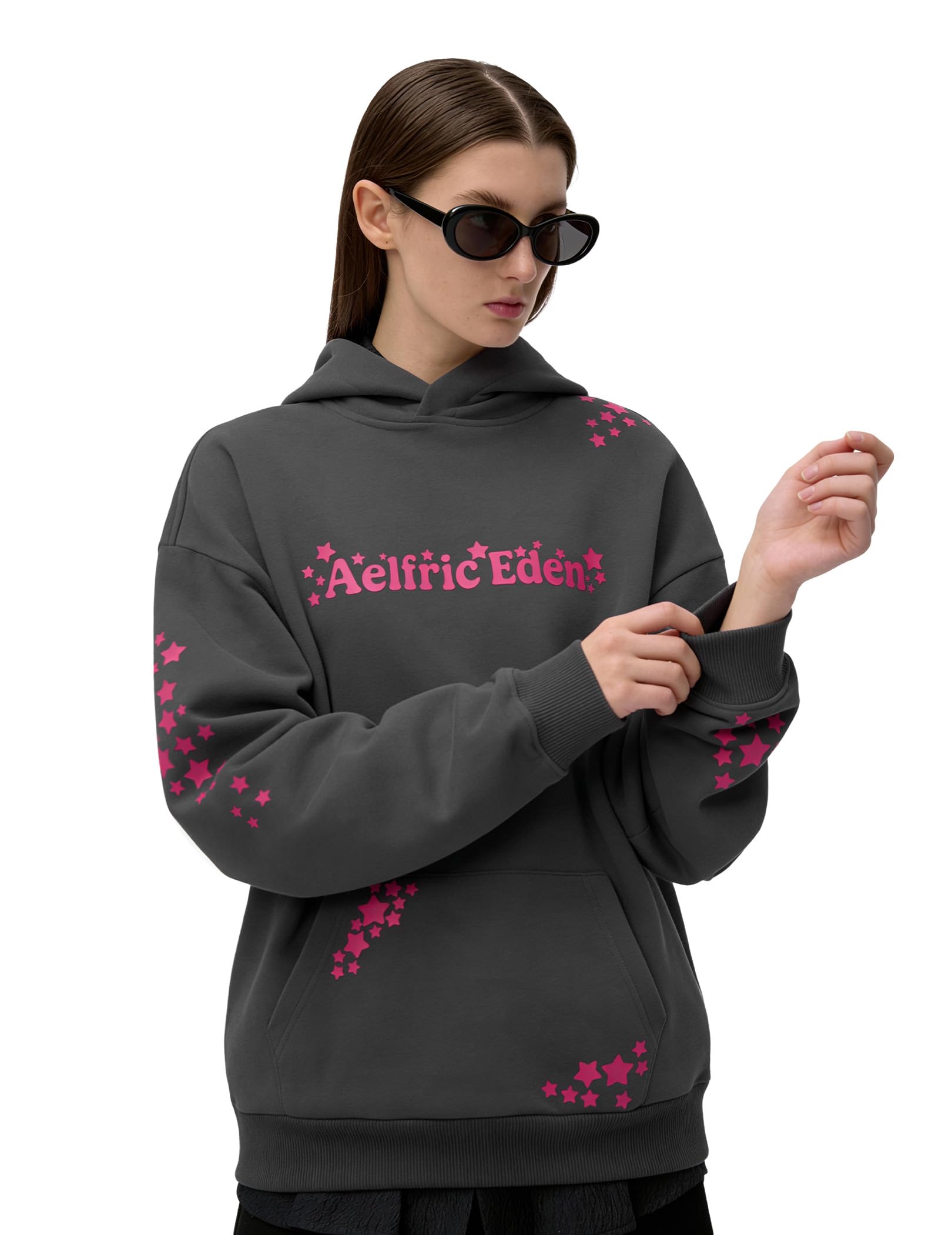 Aelfric Eden Eden Womens Star Graphic Hoodies Unisex Oversized Hoodie Pullover Y2K Hooded Sweatshirt with Pockets - Image 3