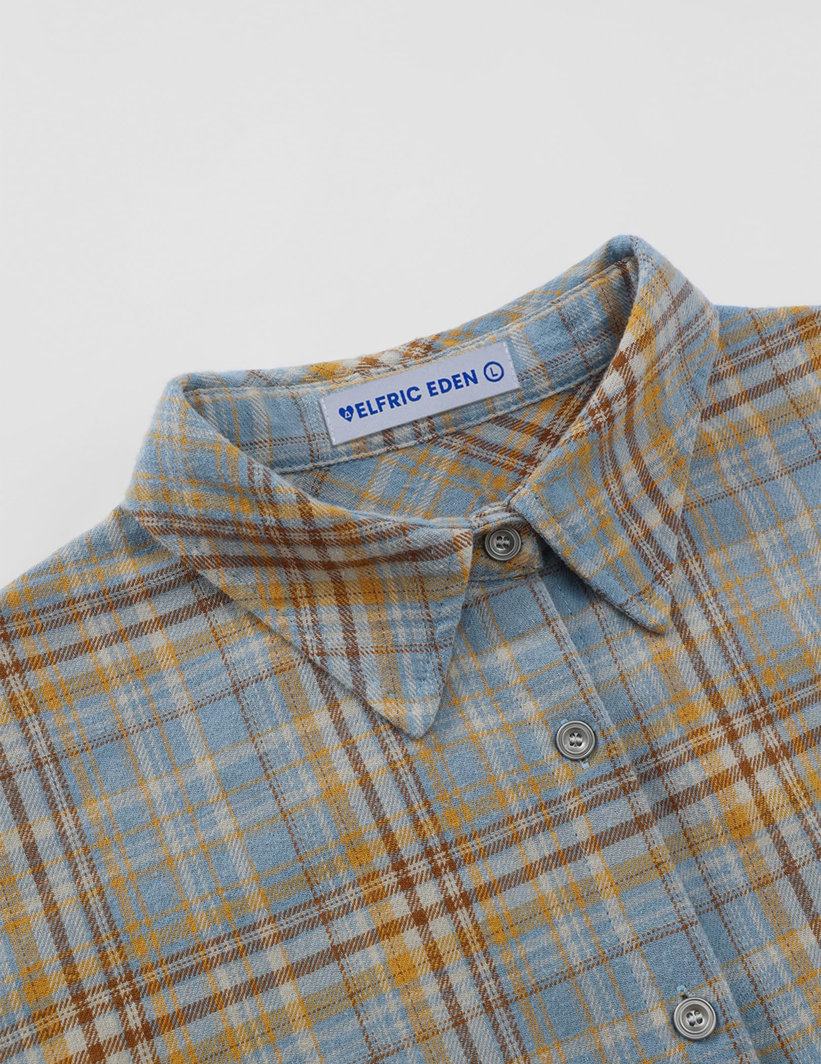 Aelfric Eden Gradient Plaid Pocket Short Sleeve Shirt - Image 5