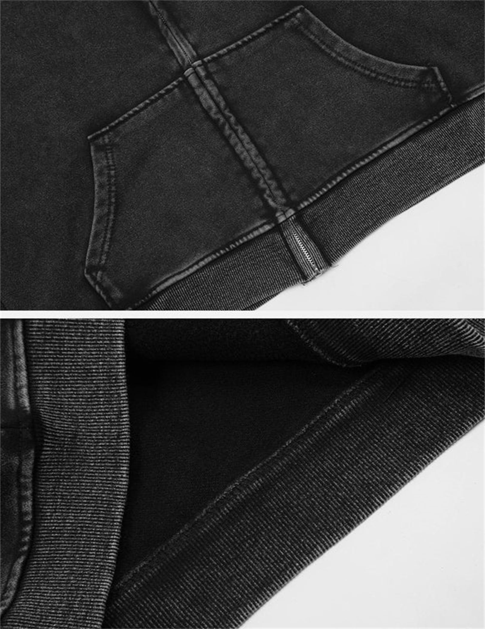 Aelfric Eden Hoodies Washed Solid Zip Up Hoodie Casual Cropped Hooded Sweatshirt Long Sleeve Zipper Pullover Streetwear - Image 5