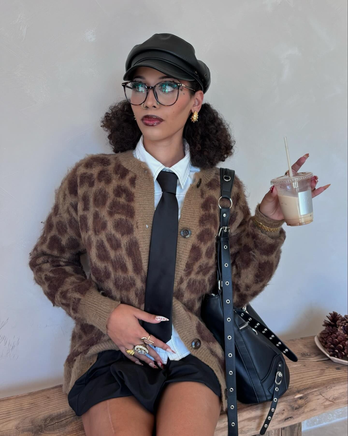 Aelfric Eden Leopard Print Cardigan Sweaters for Women Oversized Cheetah Y2k Crewneck Button Down Long Sleeve Cardigans - Image 3