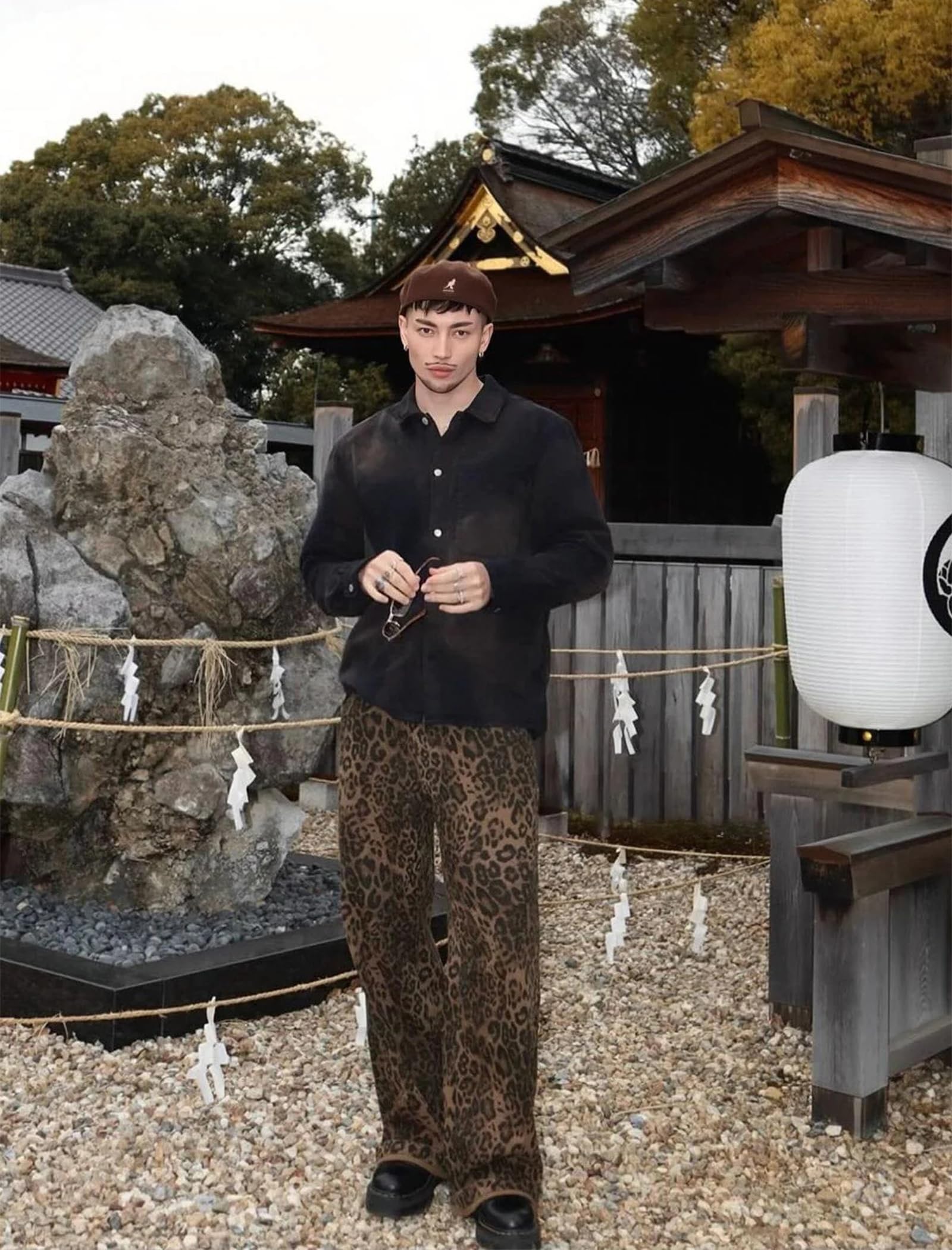 Aelfric Eden Leopard Print Jeans for Women Cheetah Print Pants Straight Leg Denim(A Size 1-2 Larger is Recommended) - Image 4