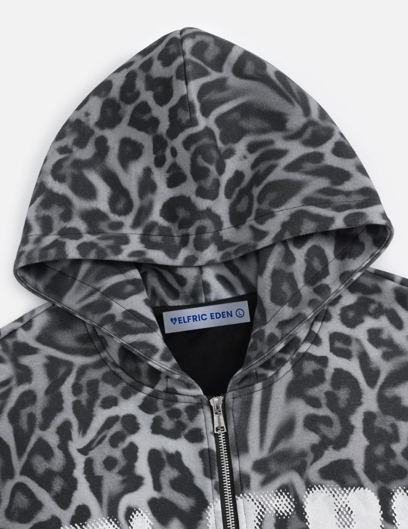 Aelfric Eden Leopard Print Zip Up Hoodie Cropped Oversized Sweatshirts Boxy Casual Jackets Streetwear Clothes - Image 3