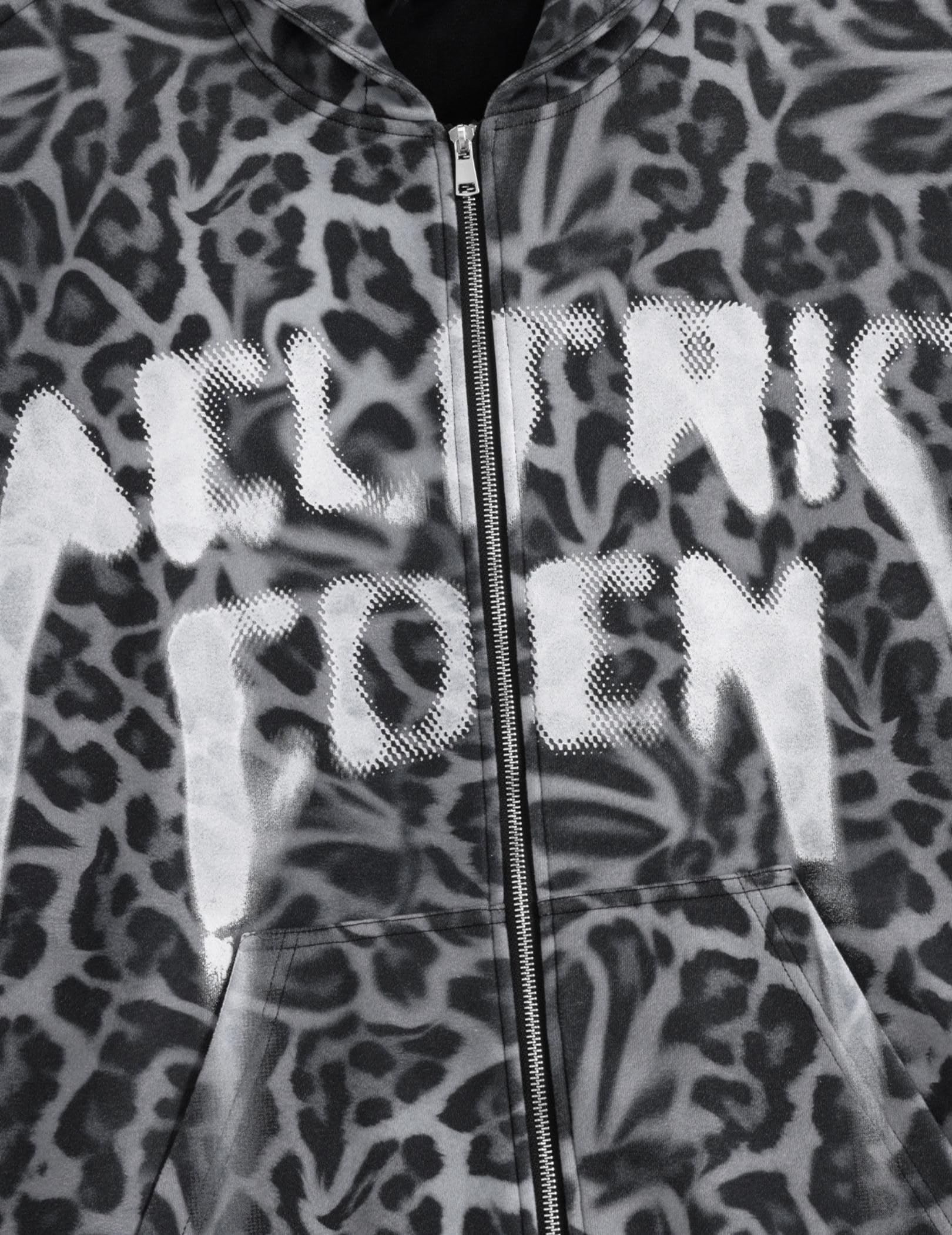 Aelfric Eden Leopard Print Zip Up Hoodie Cropped Oversized Sweatshirts Boxy Casual Jackets Streetwear Clothes - Image 5