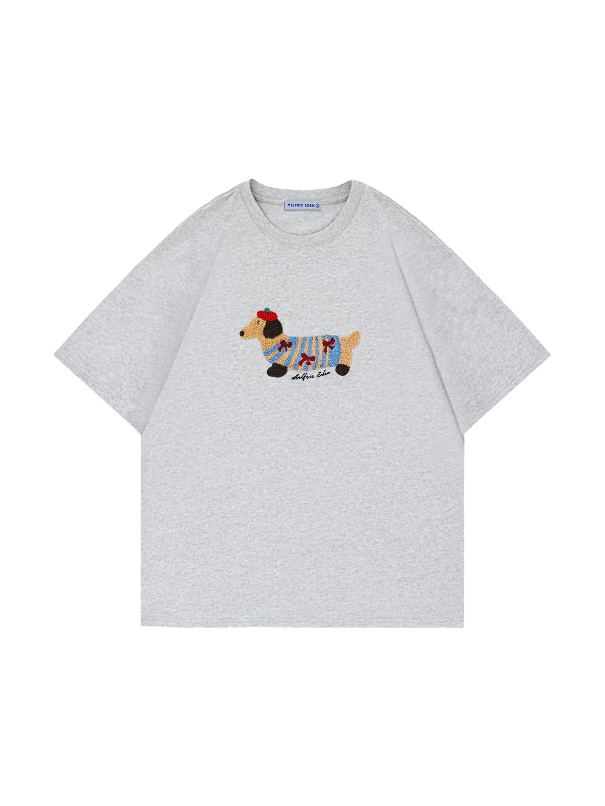 Aelfric Eden Mens Oversized Graphic Tees Dog Embroidery Casual Women Tshirts Short Sleeve Top Cotton Cute Tee Shirt - Image 5