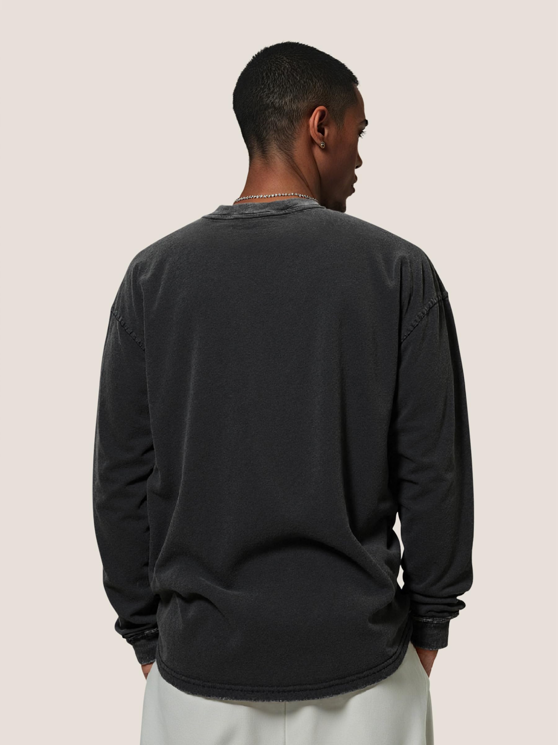 Aelfric Eden Mens Oversized Long Sleeve Shirts Washed Heavyweight Cotton T Shirts Vintage Tees Unisex - Image 3