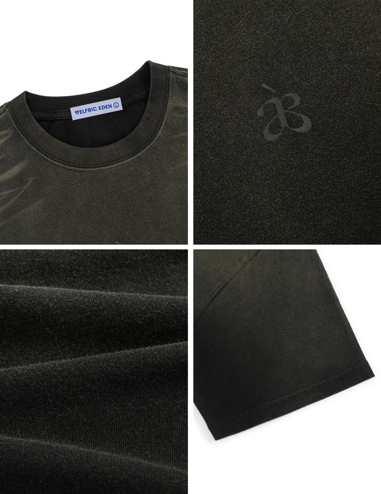 Aelfric Eden Mens Oversized T-Shirt Unisex Gradient Washed Tee Vintage Cotton Short Sleeve Summer Streetwear - Image 4