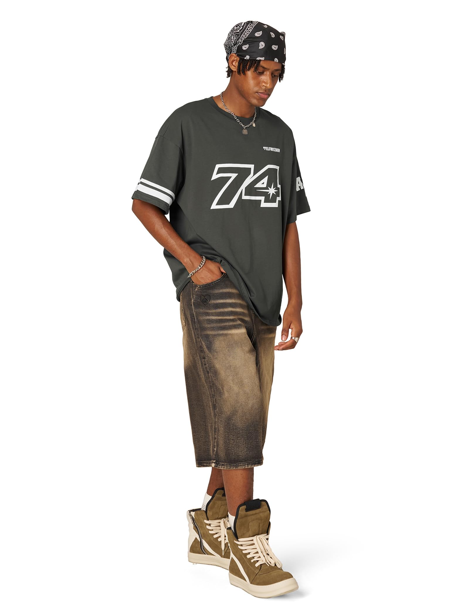 Aelfric Eden Mens Oversized T Shirt Y2k Baggy Number Shirts Graphic Tees Cotton Crewneck Short Sleeve Streetwear - Image 4