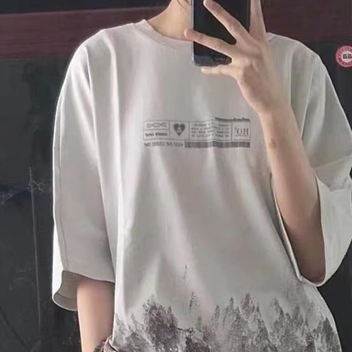 Aelfric Eden Mens Oversized Tshirts Snow Mountain Graphic Tee Print Tops Streetwear Casual Shirt - Image 3