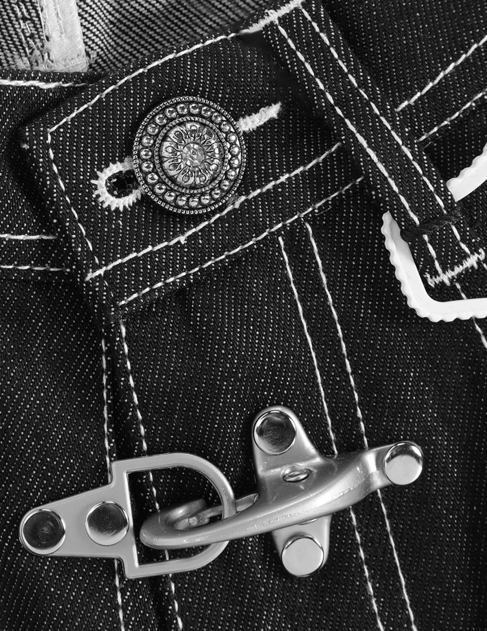 Aelfric Eden Metal Button Raw Barrel Jeans Baggy Wide Leg Denim Jeans Unisex Casual Y2k Streetwear Vintage Pants Trouser - Image 4