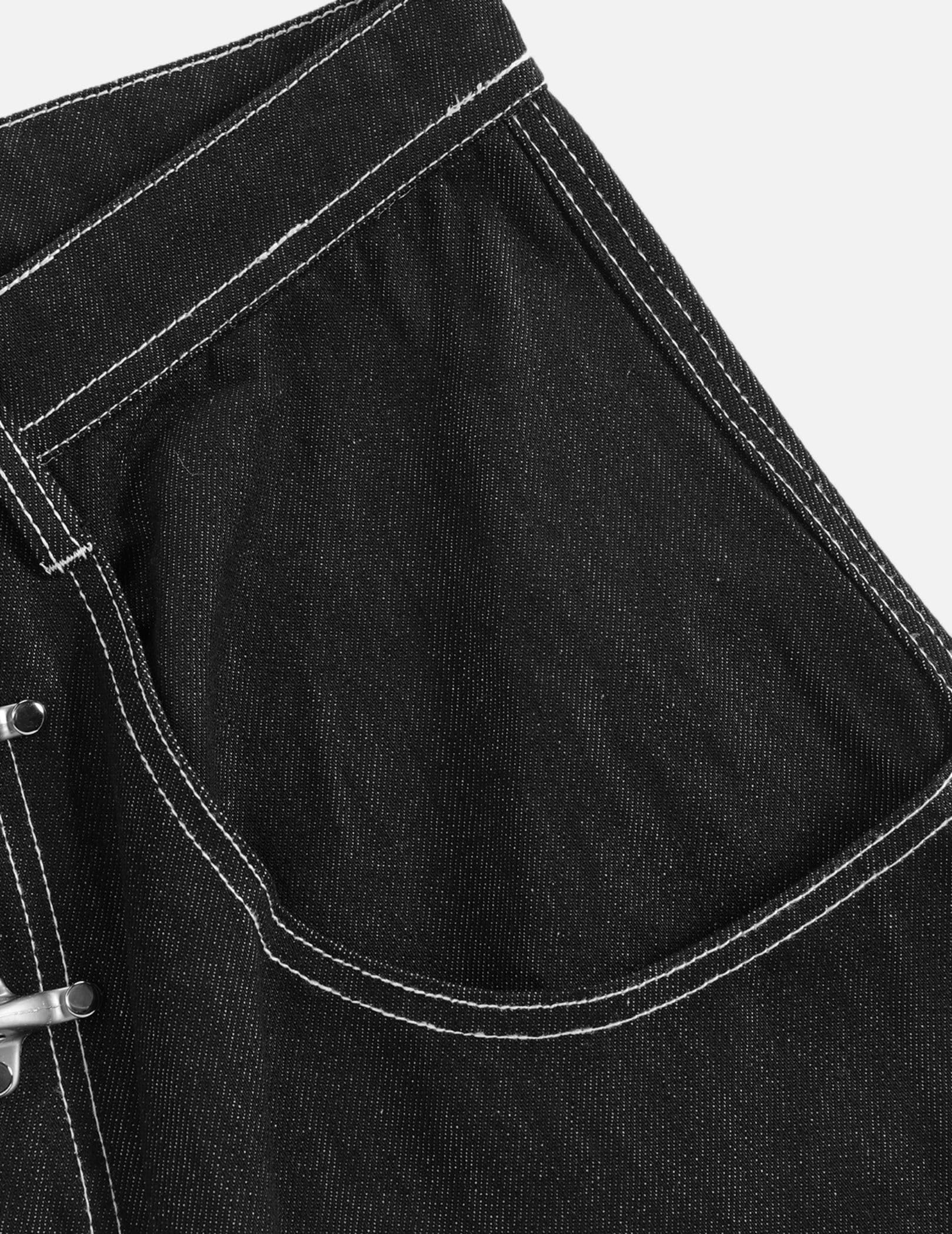 Aelfric Eden Metal Button Raw Barrel Jeans Baggy Wide Leg Denim Jeans Unisex Casual Y2k Streetwear Vintage Pants Trouser - Image 7