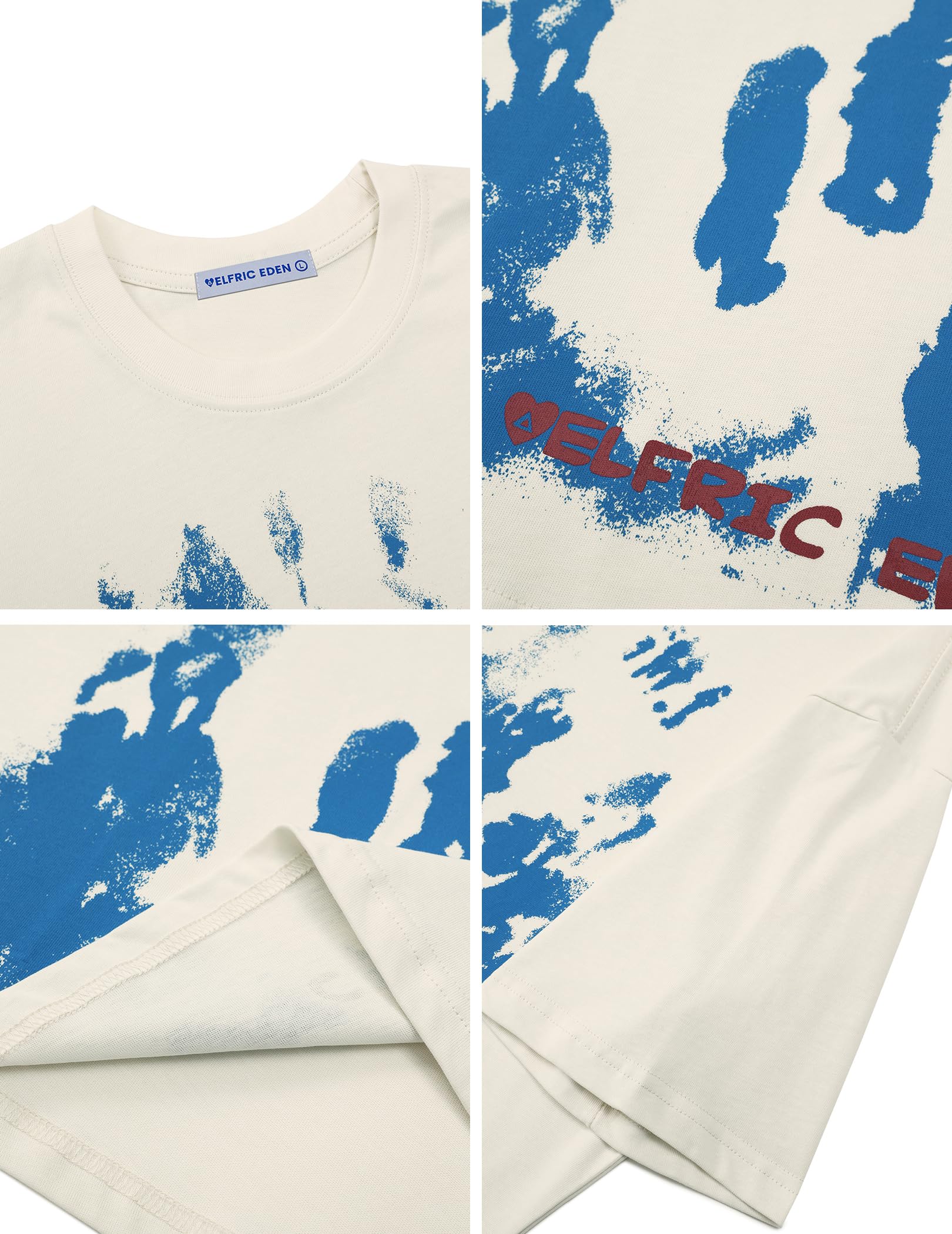 Aelfric Eden Oversized Graphic Tees Unisex Graffiti Print Shirts Inkjet Tee Top - Image 4