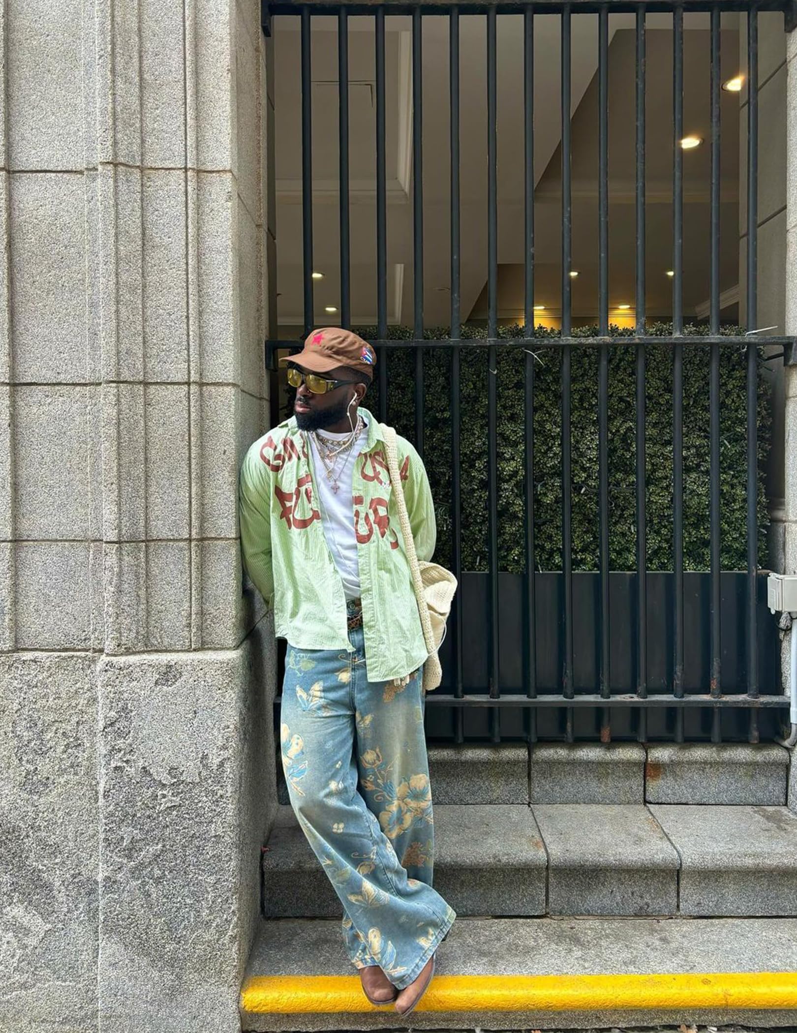 Aelfric Eden Plant Flower Print Baggy Jeans Men Harajuku Wide Leg Jeans Y2k Hip Hop Boyfriend Denim Pants - Image 5