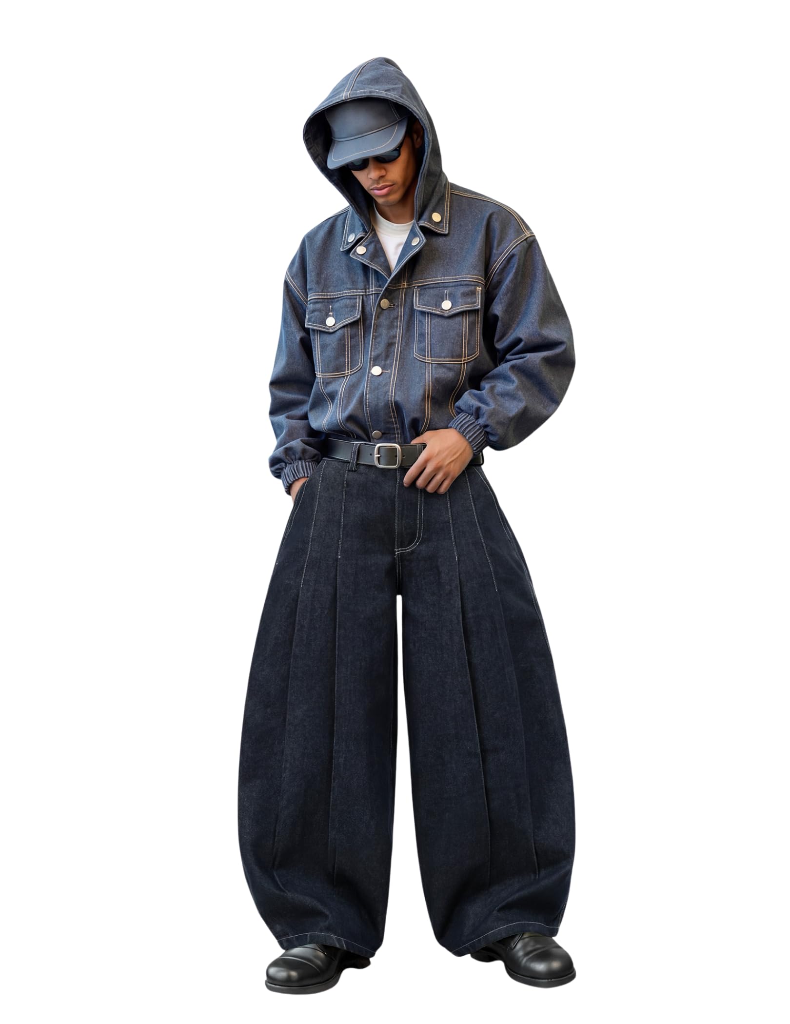 Aelfric Eden Pleated Barrel Jeans Baggy Wide Leg Pants Casual Y2k Streetwear Unisex Vintage Trouser - Image 5