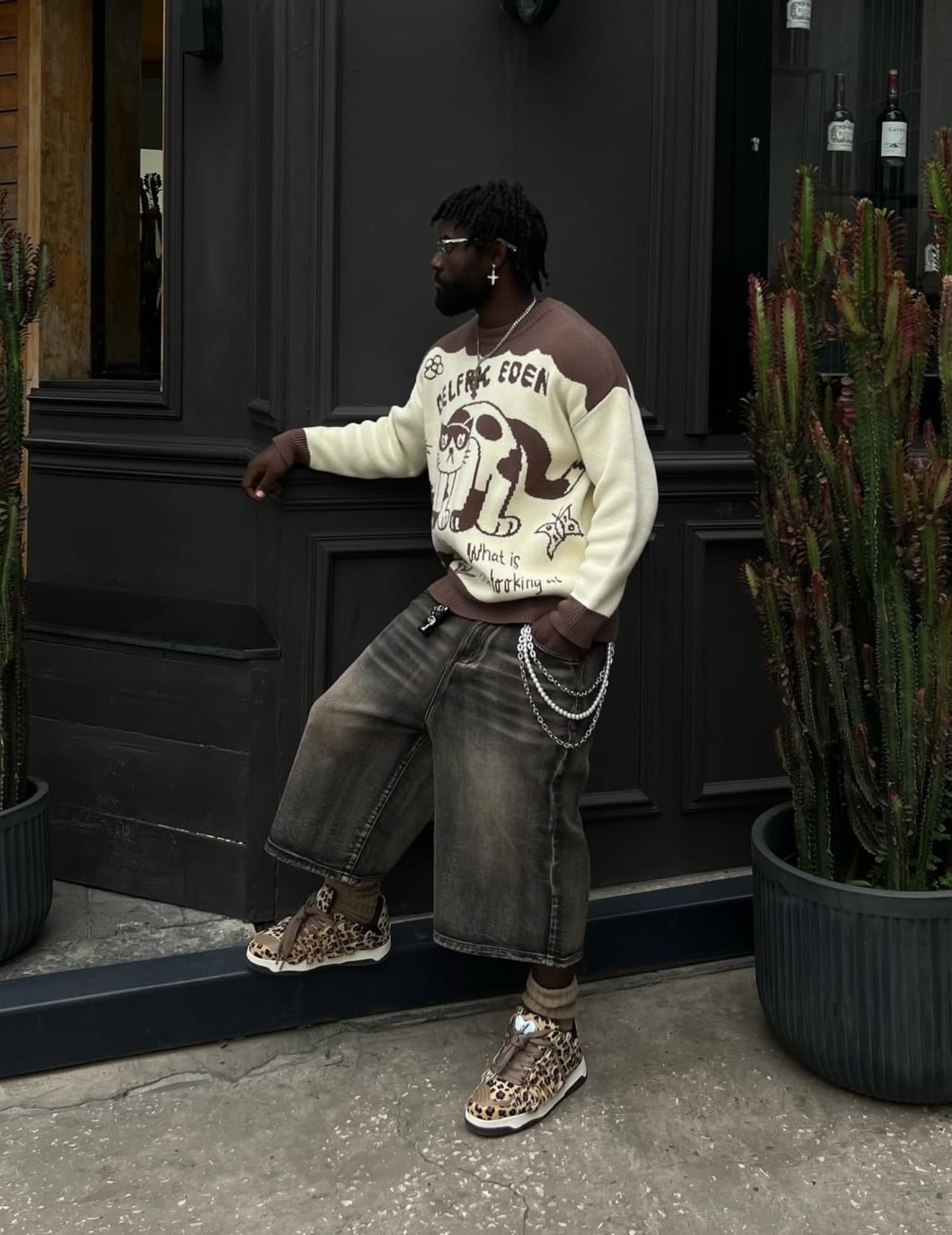 Aelfric Eden Sneakers Starry Climb Leopard Print Applique Skate Shoes Patchwork Lace-up Sneaker Casual Streetwear Shoes - Image 3