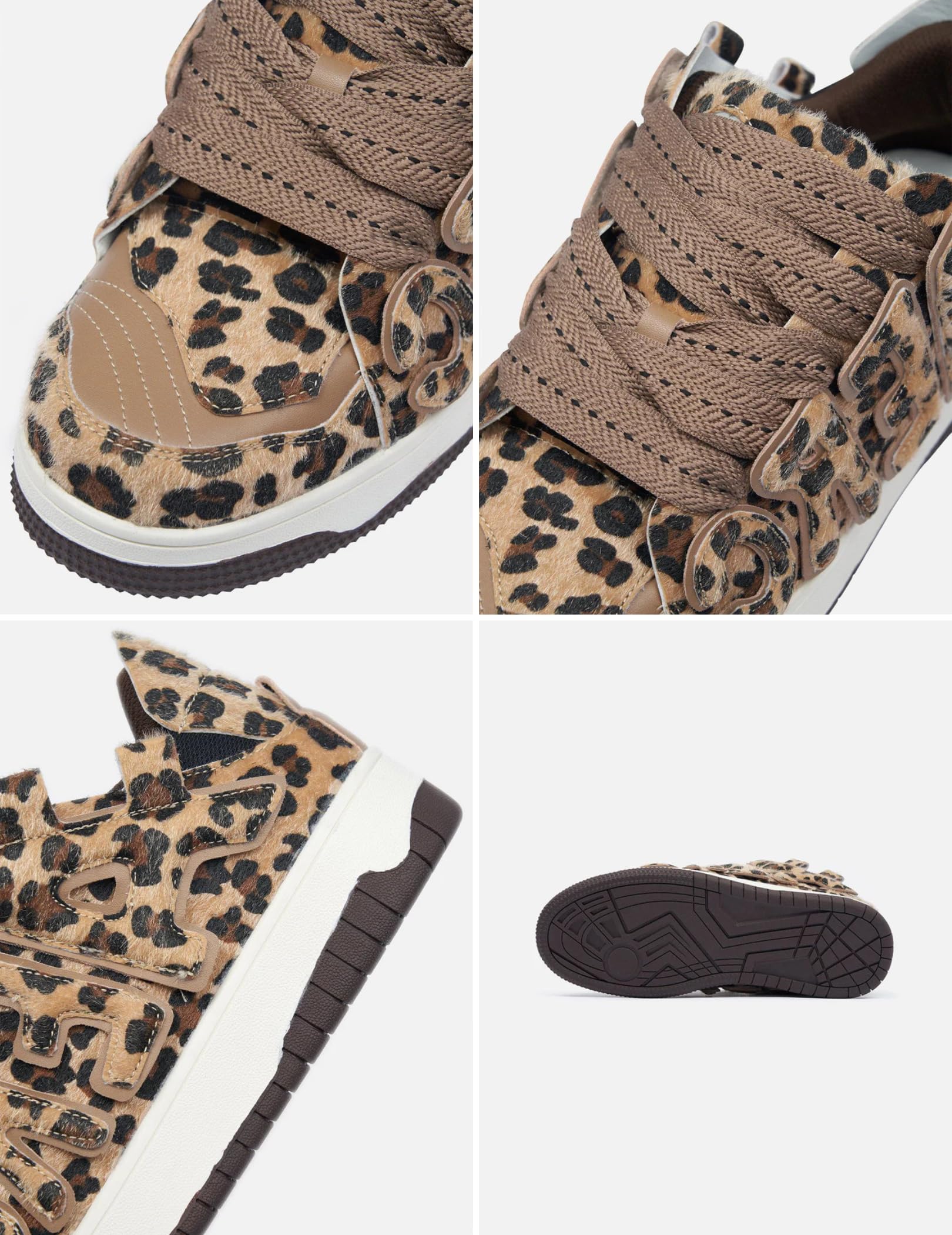 Aelfric Eden Sneakers Starry Climb Leopard Print Applique Skate Shoes Patchwork Lace-up Sneaker Casual Streetwear Shoes - Image 6