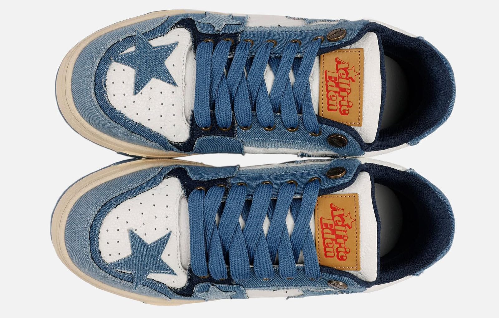 Aelfric Eden Sneakers Starry Climb Stars Casual All-Match Denim Skate Shoes Lace-up Sneaker - Image 5