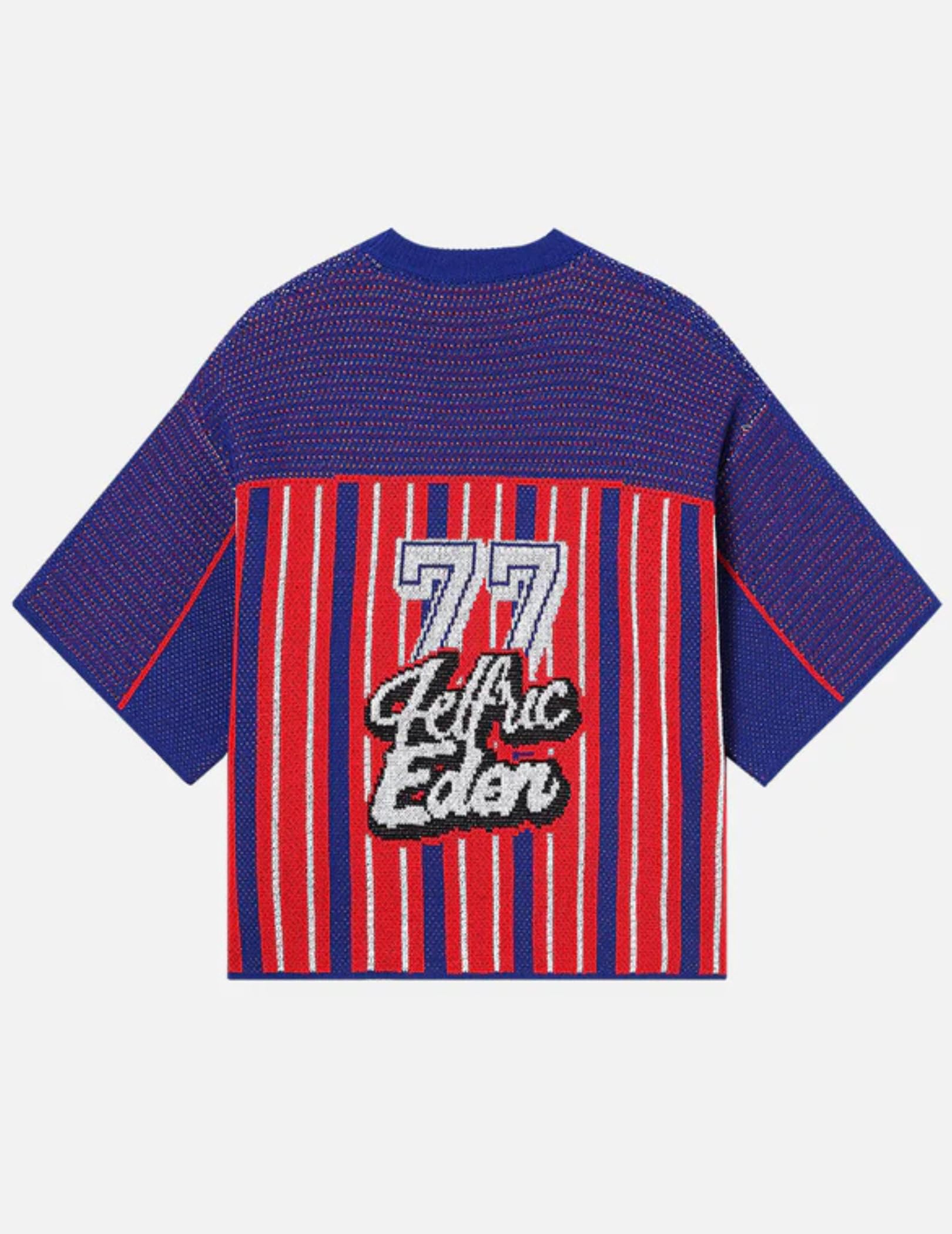 Aelfric Eden T Shirts Number Stripe Unisex Oversized Graphic Knit Tee Color Blocking Streetwear Tops - Image 4