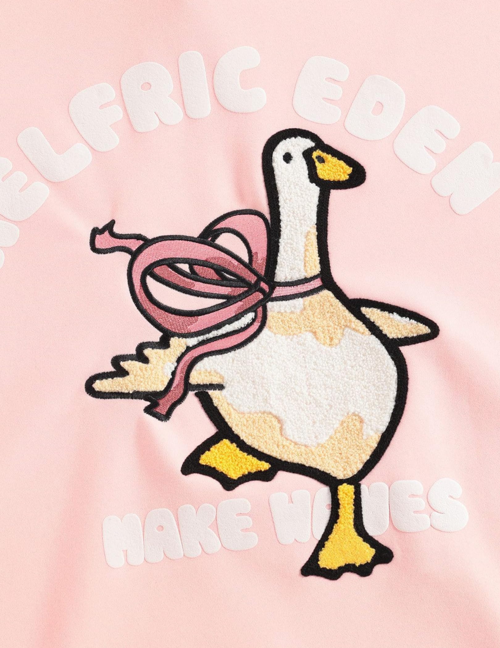 Aelfric Eden Towel Embroidery Bow Duck Pullover Hoodie Loose Cute Graphic Hoodies Y2k Hooded Sweatshirt Unisex - Image 4