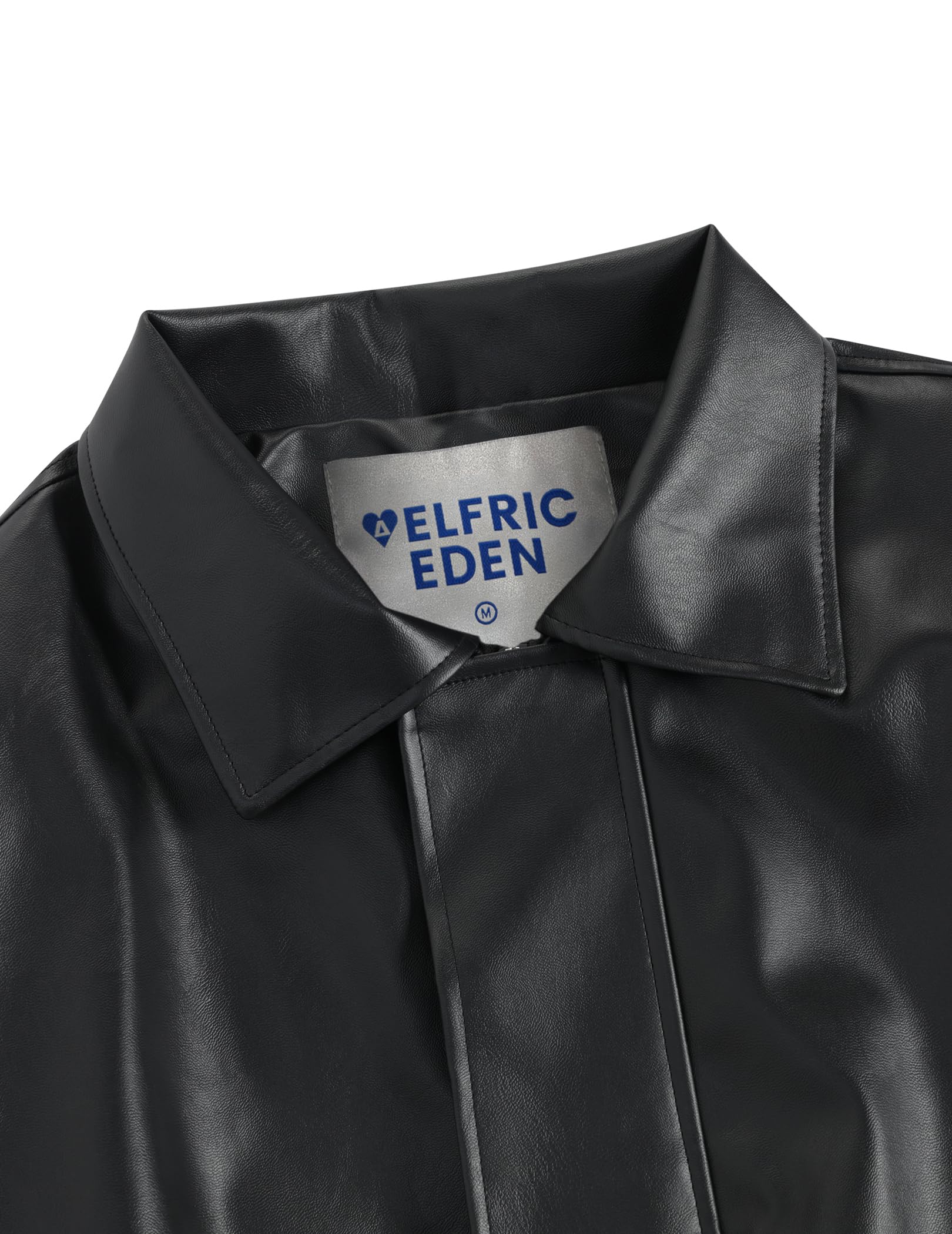 Aelfric Eden Womens Cropped Leather Jacket Y2k Faux Motorcycle Bomber Moto Biker Streetwear Jackets Coats - Image 3