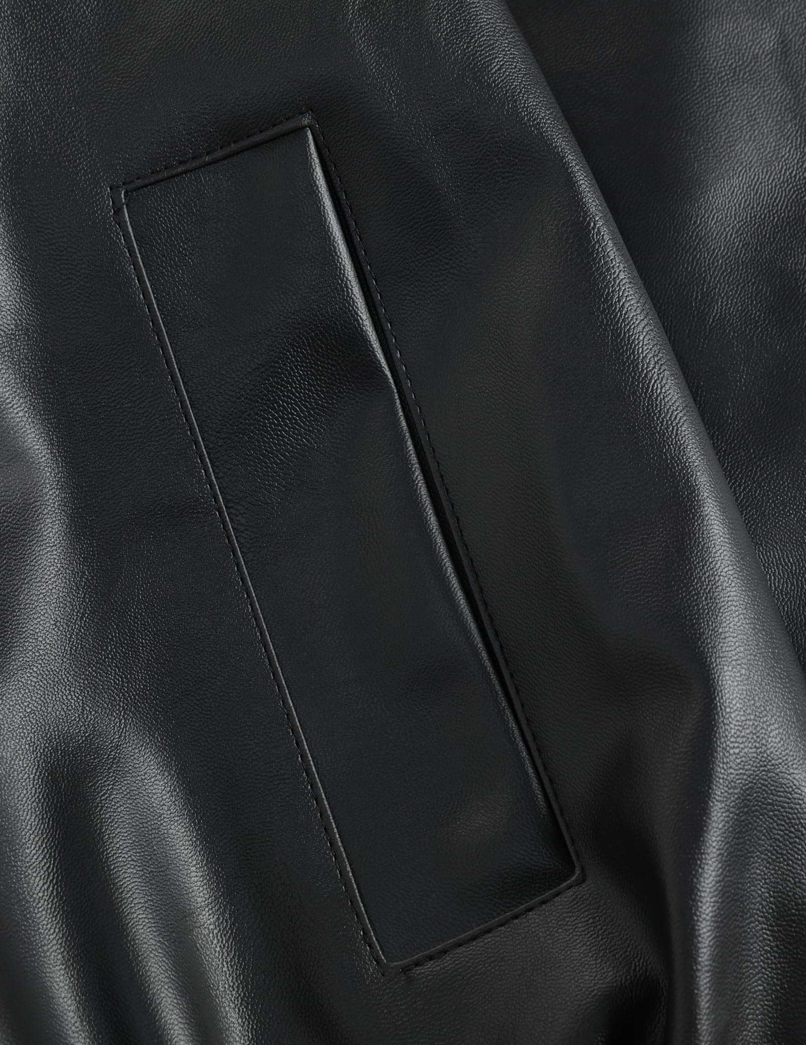 Aelfric Eden Womens Cropped Leather Jacket Y2k Faux Motorcycle Bomber Moto Biker Streetwear Jackets Coats - Image 4