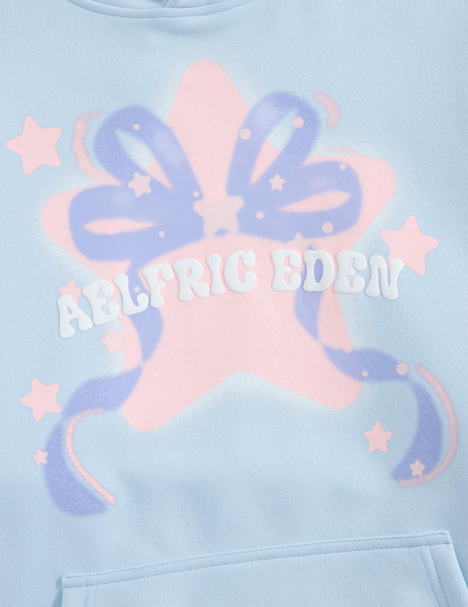 Aelfric Eden Womens Graphic Hoodies Blurring Bow Star Pullover Hoodie Unisex Oversized Y2K Cute Hooded Sweatshirt - Image 5