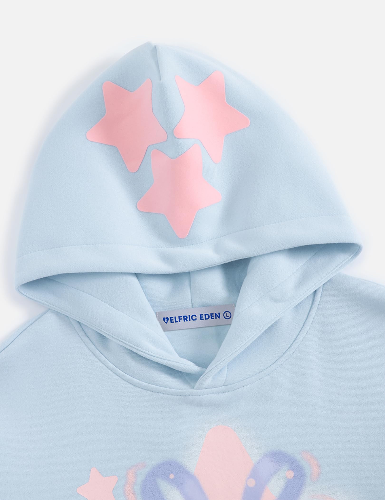 Aelfric Eden Womens Graphic Hoodies Blurring Bow Star Pullover Hoodie Unisex Oversized Y2K Cute Hooded Sweatshirt - Image 6