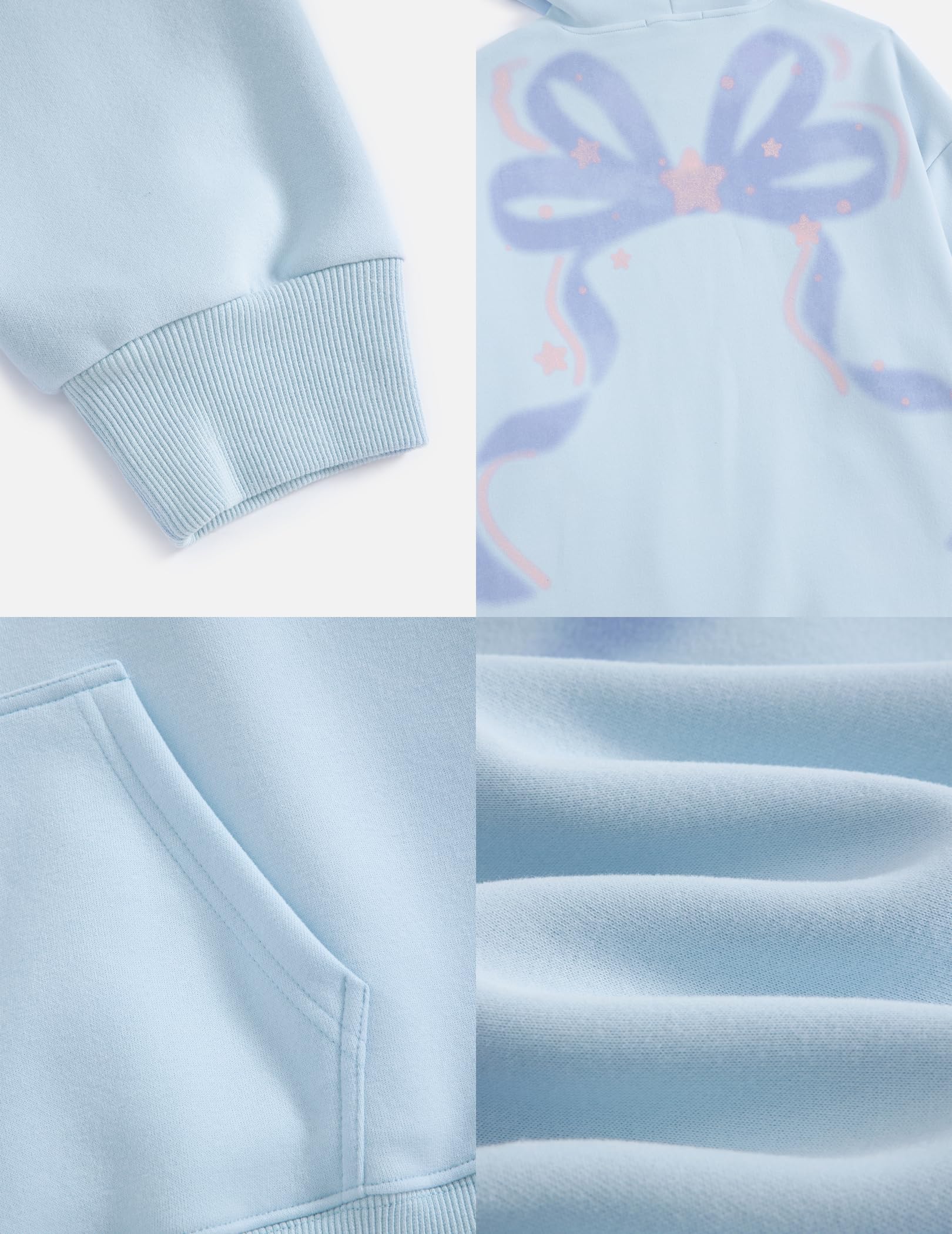 Aelfric Eden Womens Graphic Hoodies Blurring Bow Star Pullover Hoodie Unisex Oversized Y2K Cute Hooded Sweatshirt - Image 7