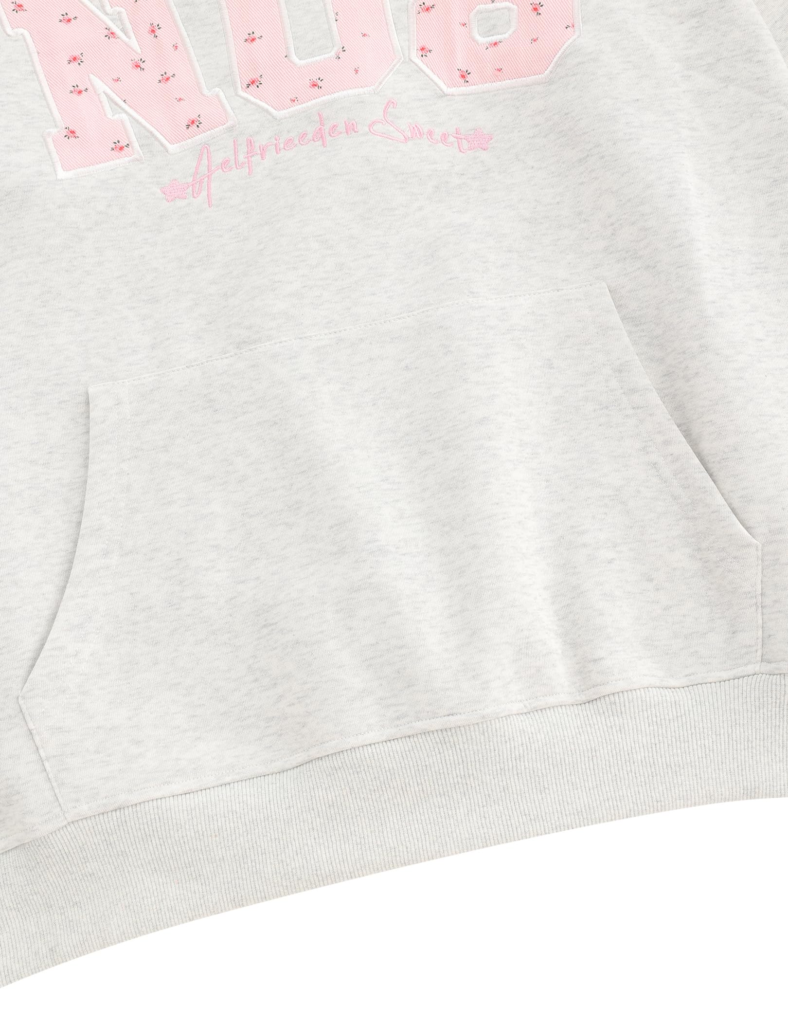 Aelfric Eden Womens Oversized Graphic Hoodies Y2k Flower Embroidery Number Print Pullover Hooded Sweatshirt Unisex - Image 5